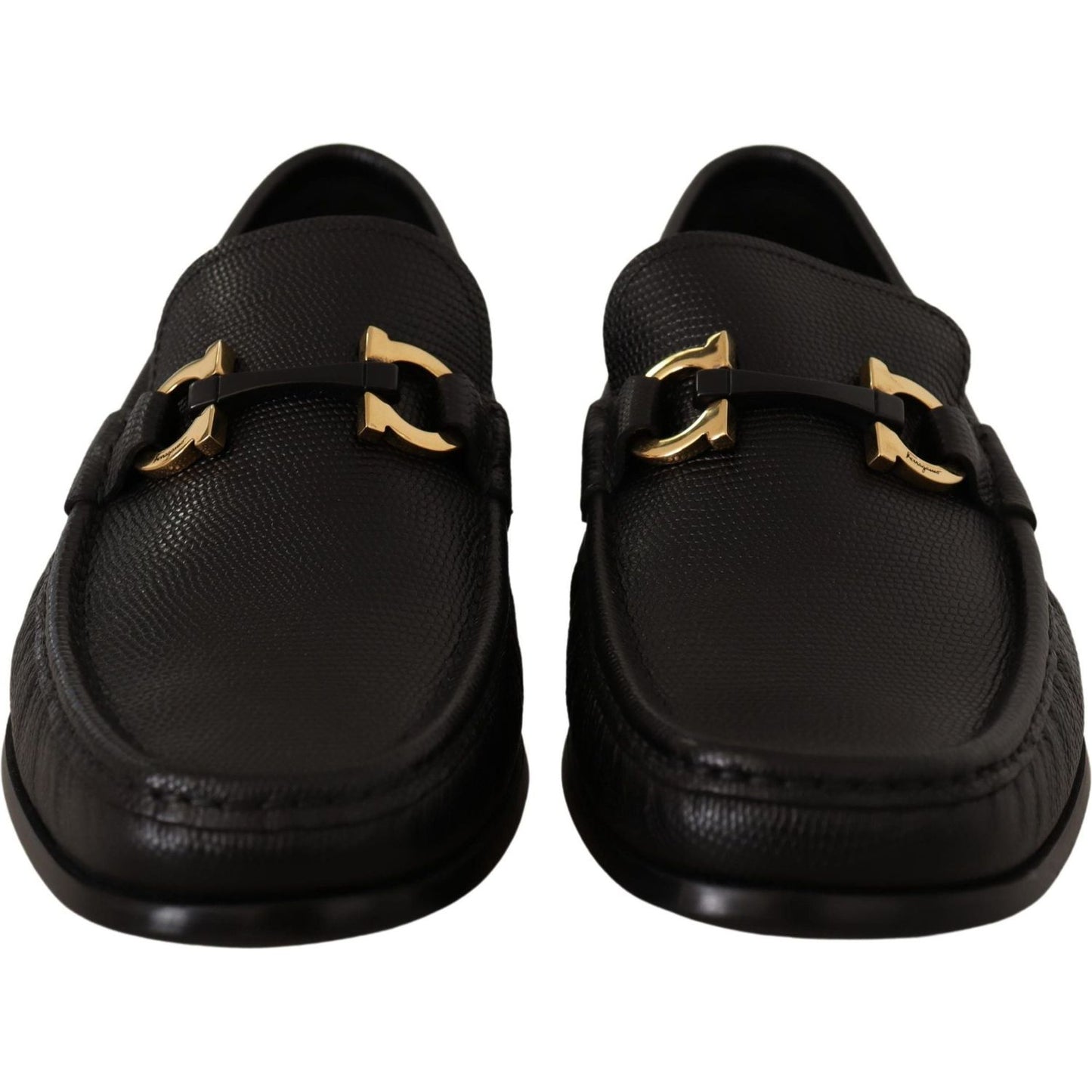 Salvatore Ferragamo Elegant Black Calf Leather Loafers Dress Shoes Salvatore Ferragamo Black