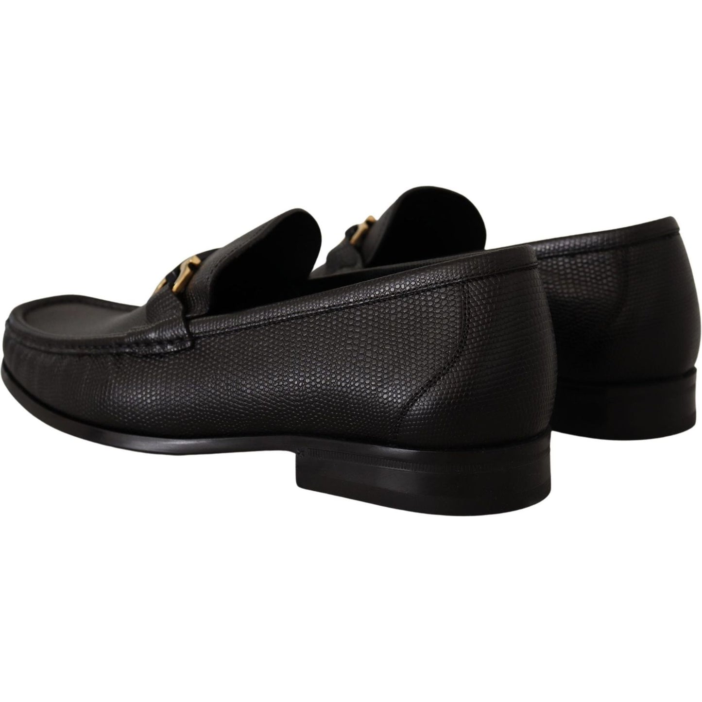 Salvatore Ferragamo Elegant Black Calf Leather Loafers Dress Shoes Salvatore Ferragamo Black