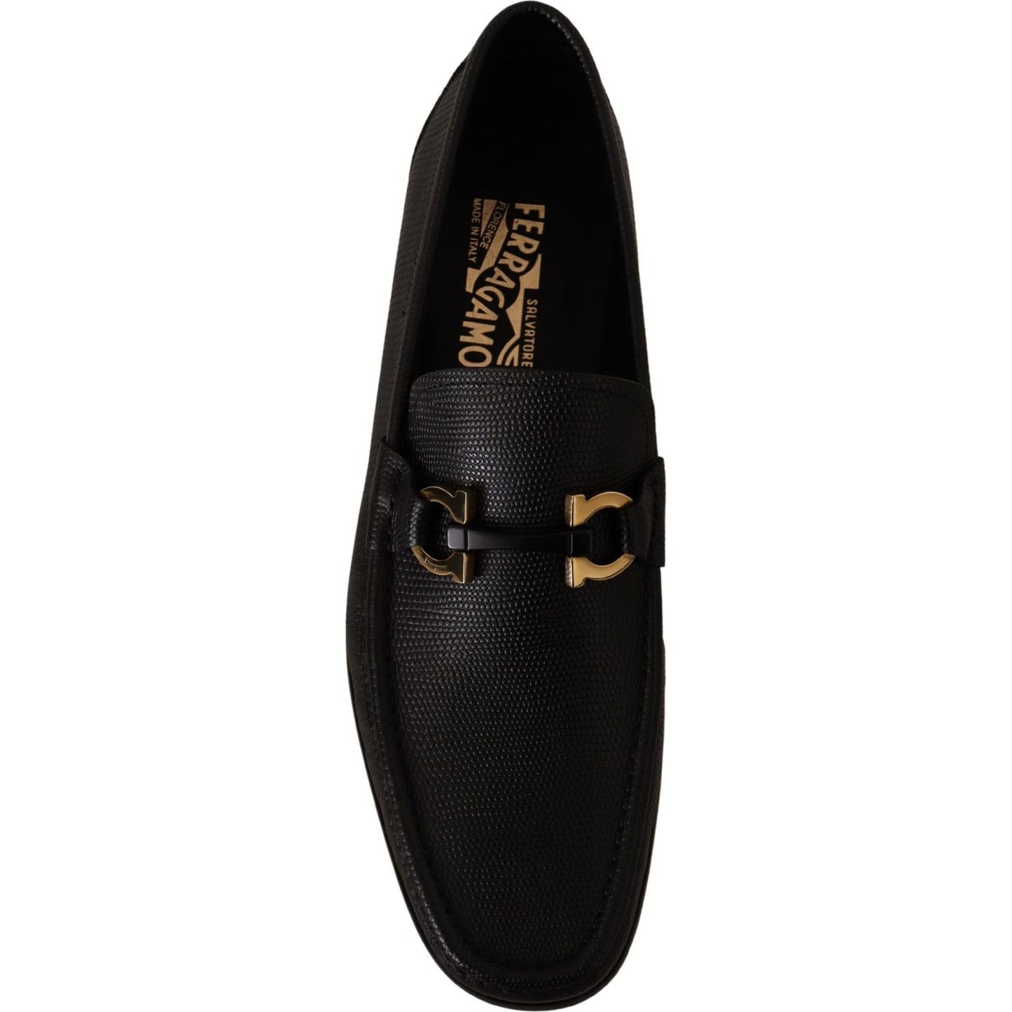 Salvatore Ferragamo Elegant Black Calf Leather Loafers Dress Shoes Salvatore Ferragamo Black