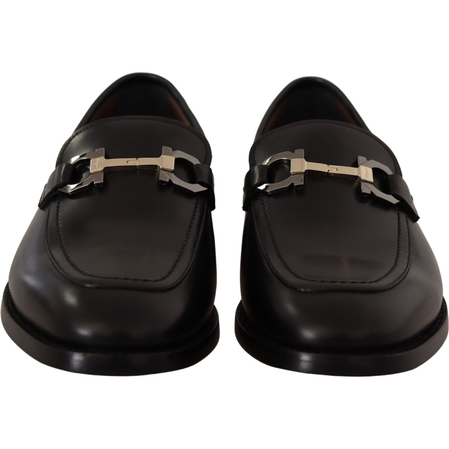 Salvatore Ferragamo Suave Black Leather Gancio Bit Loafers Dress Shoes Salvatore Ferragamo Black