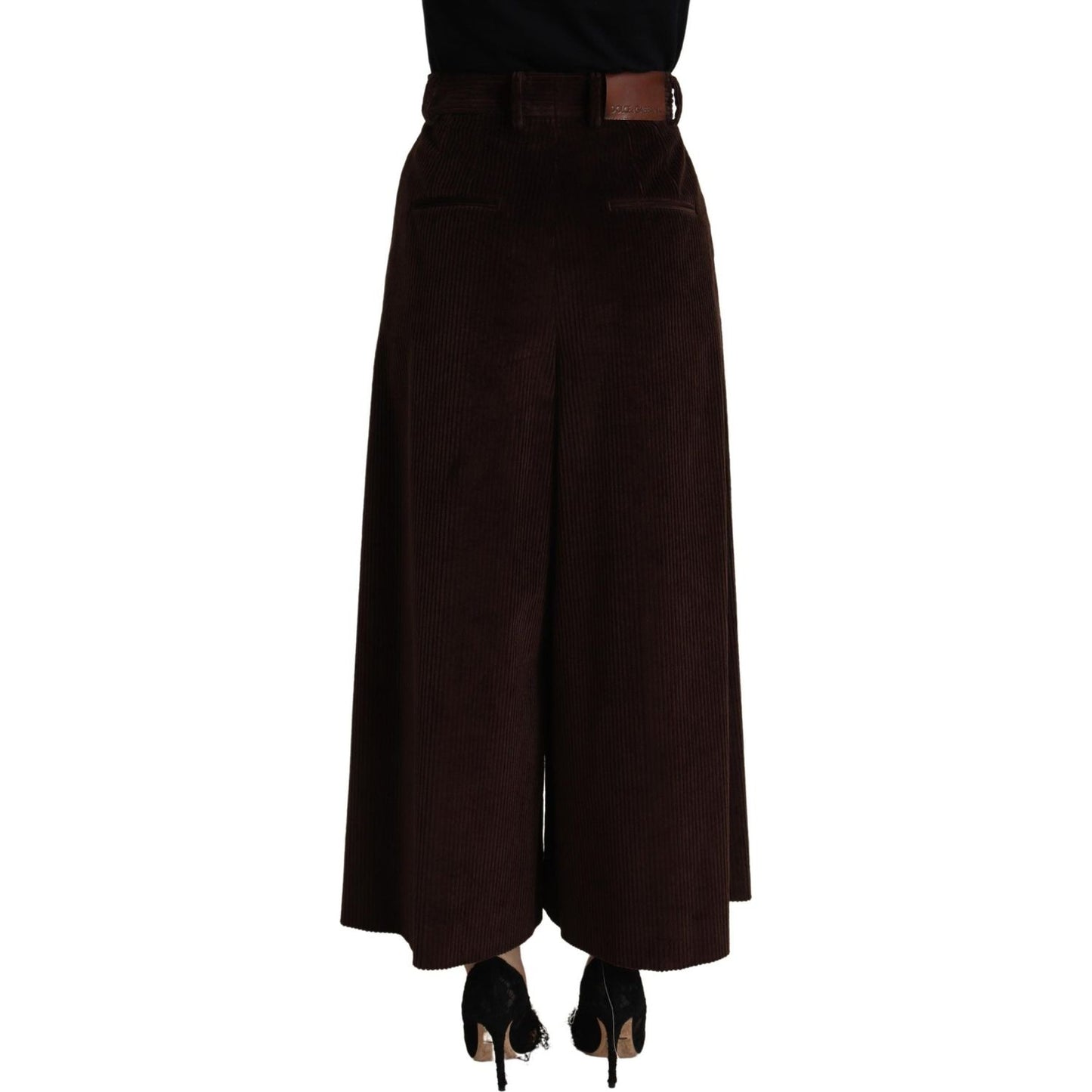 Dolce & Gabbana Chic Bordeaux High-Waisted Corduroy Pants Dolce & Gabbana Black
