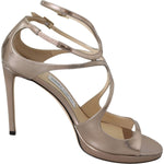 Jimmy Choo Ballet Pink Liquid Mirror Leather Sandals Jimmy Choo Slate Gray