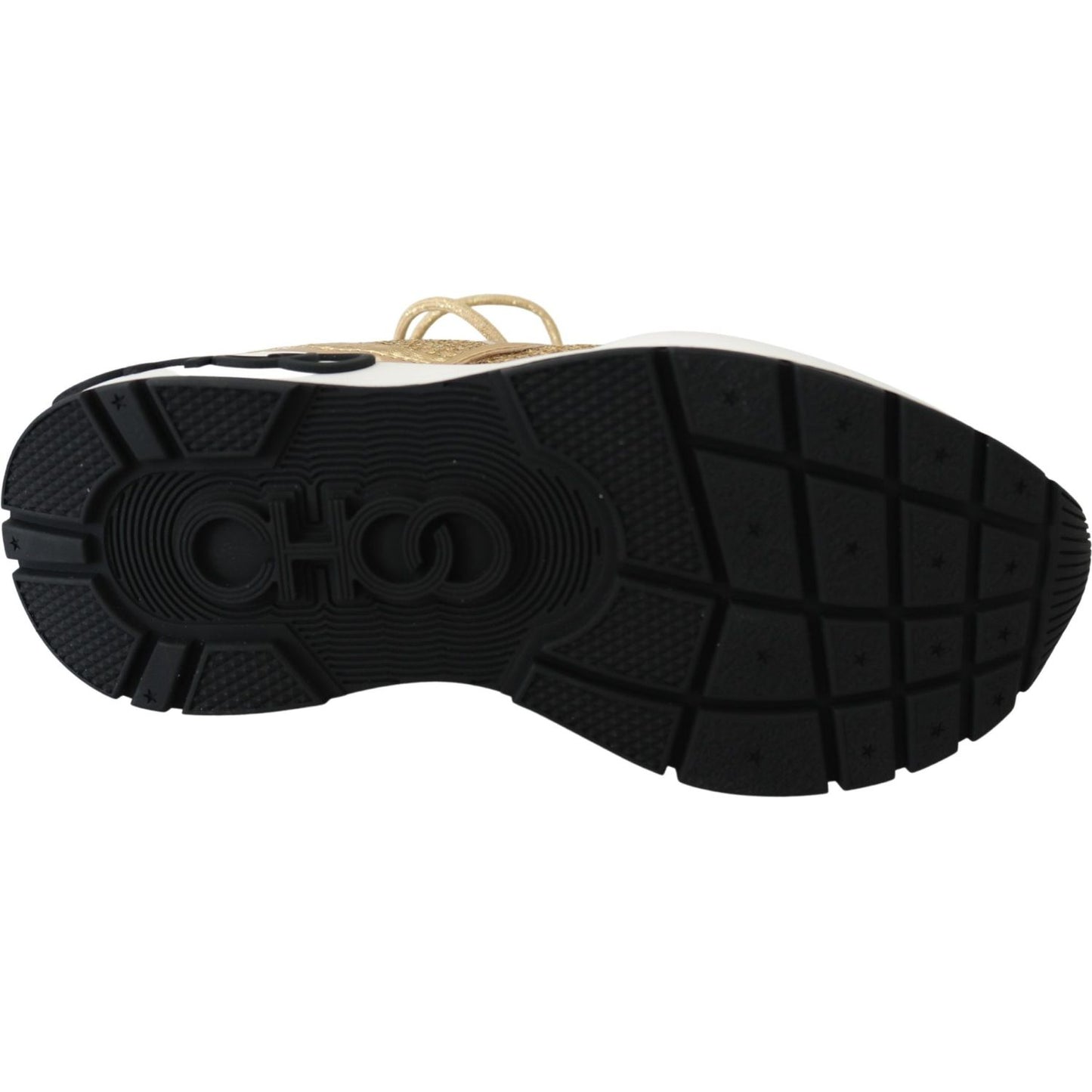 Jimmy Choo Golden Glamour Mesh Leather Sneakers Jimmy Choo Black
