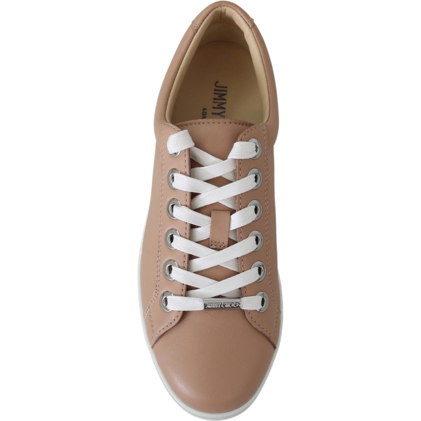 Jimmy Choo Powder Pink Nappa Leather Sneakers Jimmy Choo Dim Gray