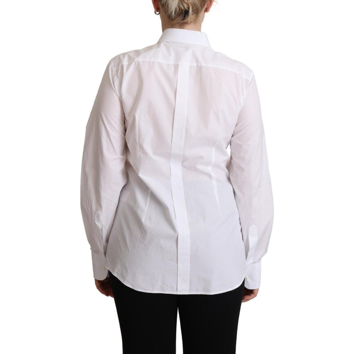Dolce & Gabbana Elegant White Poplin Dress Shirt Dolce & Gabbana Light Gray