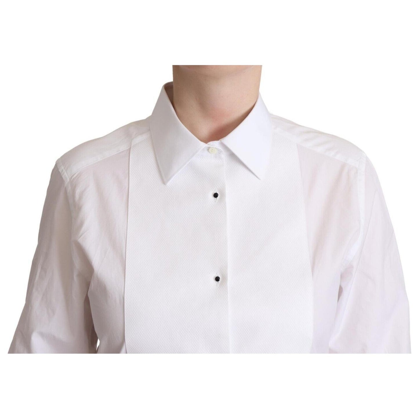 Dolce & Gabbana Elegant White Poplin Dress Shirt Dolce & Gabbana Light Gray
