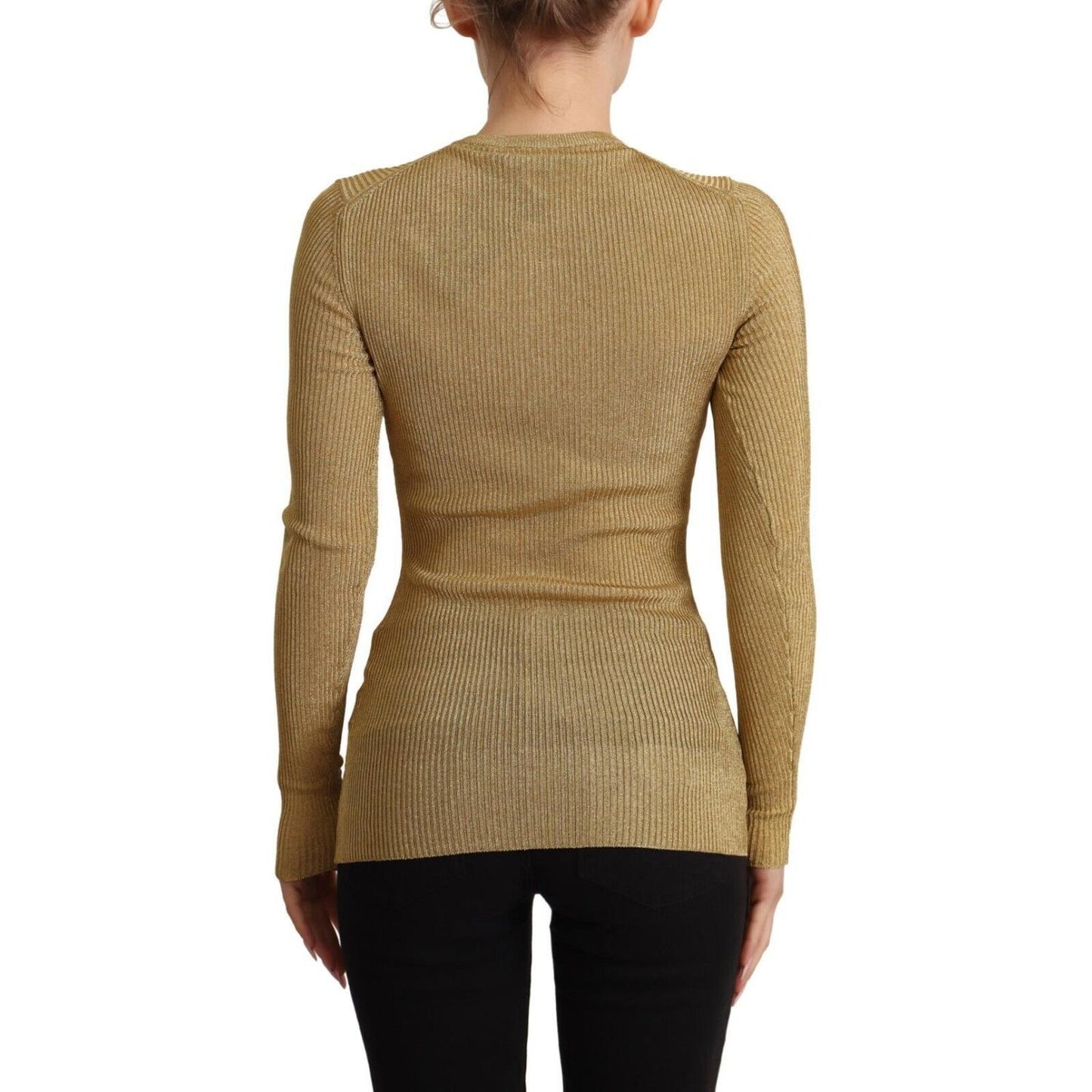 Dolce & Gabbana Glamorous Gold Snap-Button Cardigan Dolce & Gabbana Dim Gray