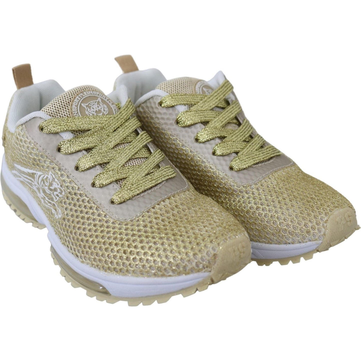 Plein Sport Exquisite Gold Polyester Sport Sneakers Plein Sport Rosy Brown