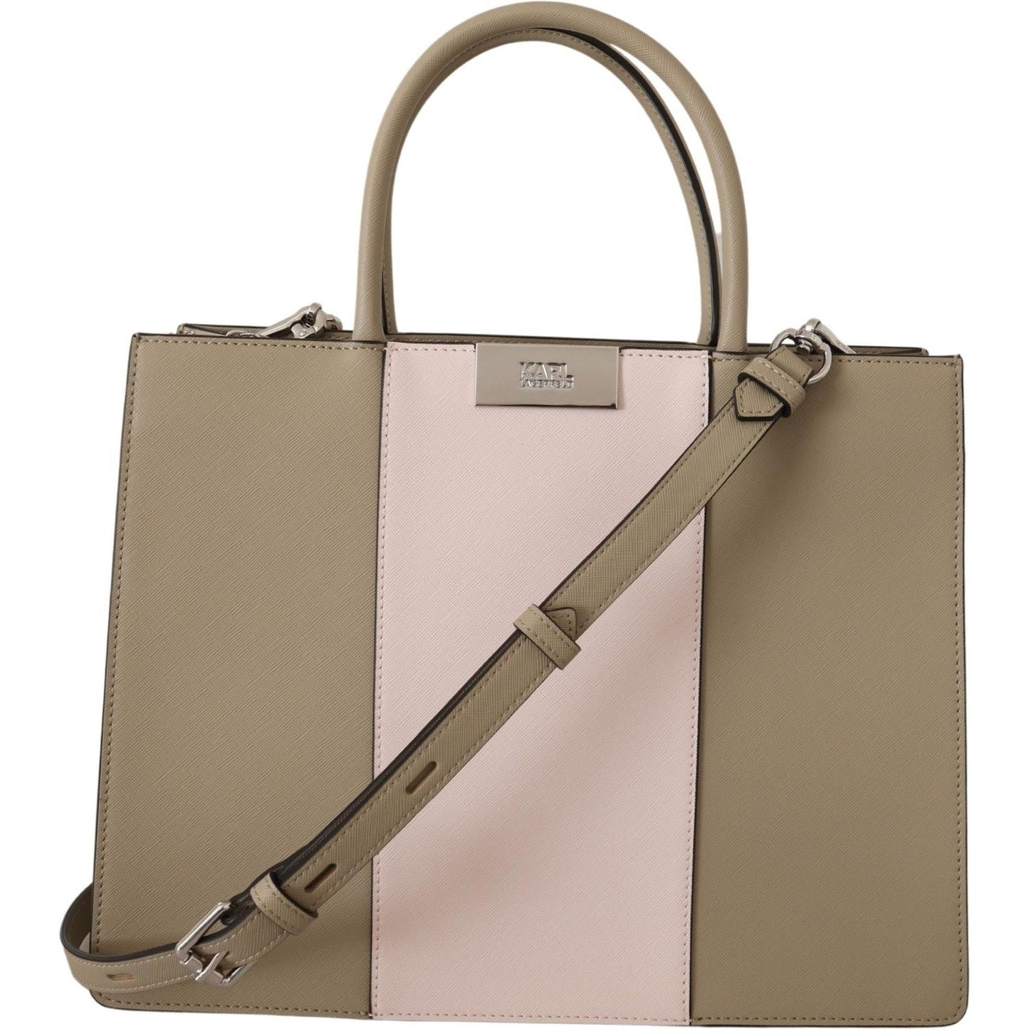 Karl Lagerfeld Elegant Sage Green Tote Shoulder Bag Karl Lagerfeld Rosy Brown