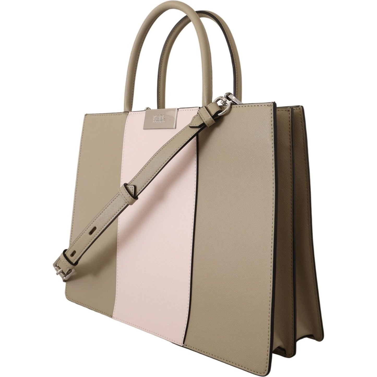 Karl Lagerfeld Elegant Sage Green Tote Shoulder Bag Karl Lagerfeld Rosy Brown