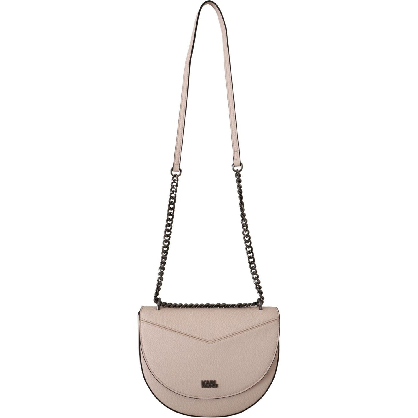Karl Lagerfeld Elegant Mauve Light Pink Leather Shoulder Bag Karl Lagerfeld Gray