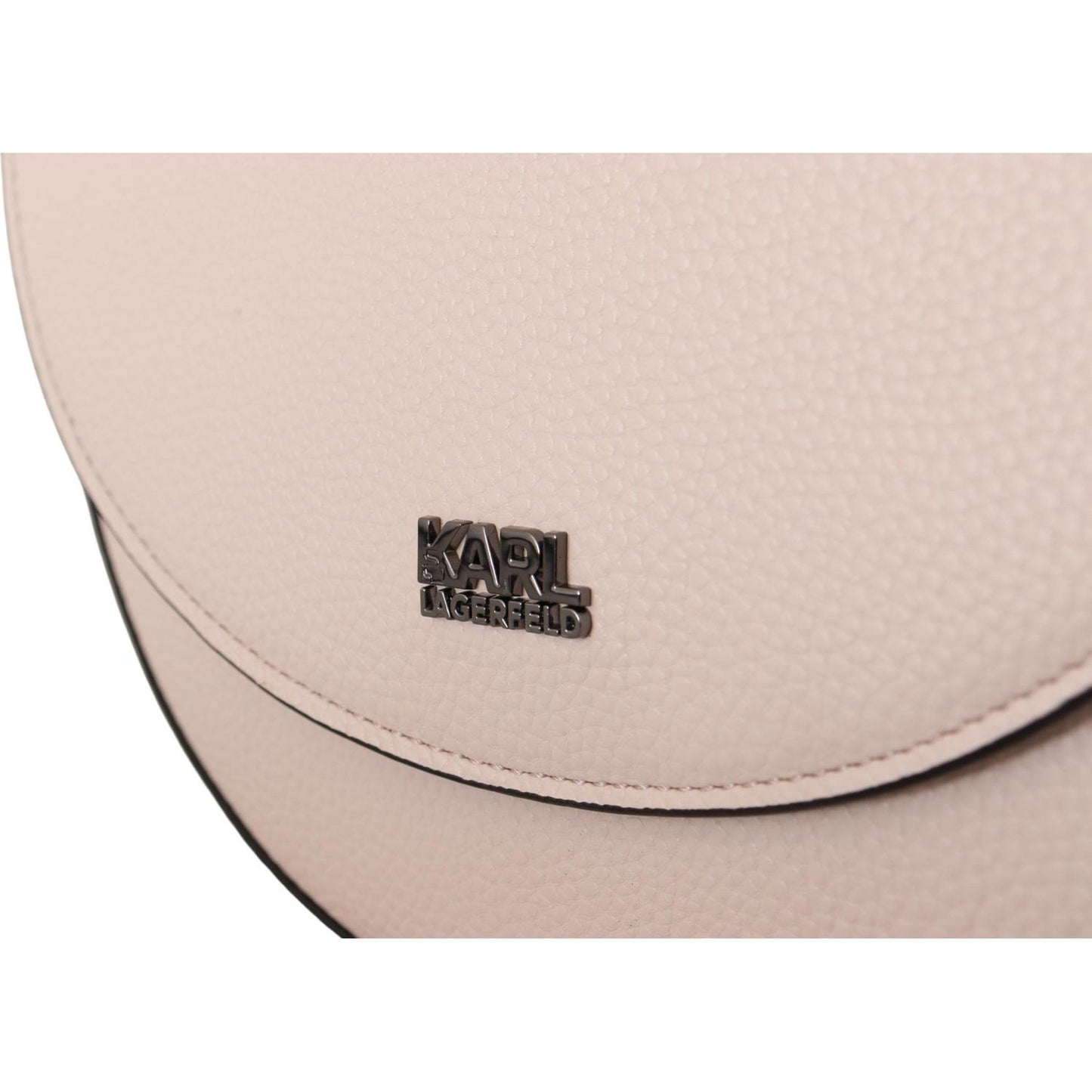 Karl Lagerfeld Elegant Mauve Light Pink Leather Shoulder Bag Karl Lagerfeld Gray