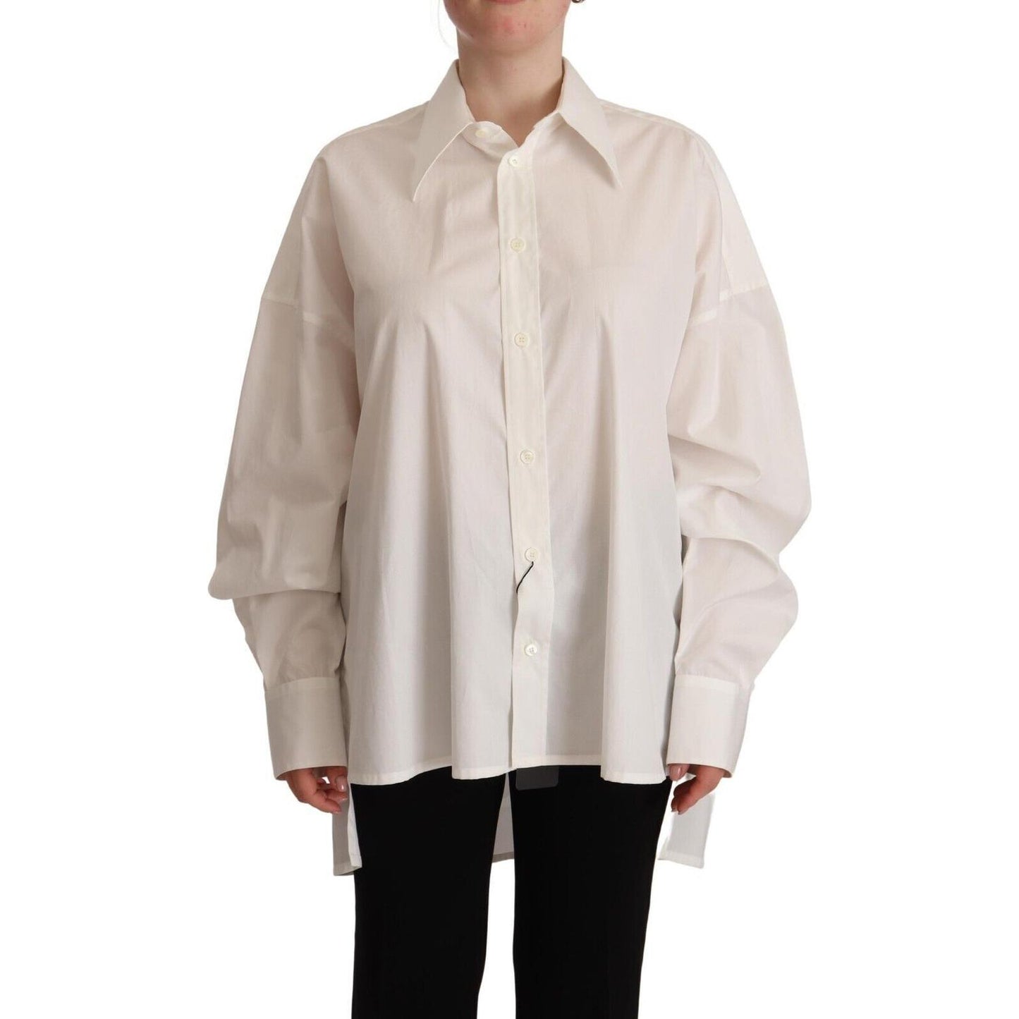 Dolce & Gabbana Timeless White Polo Top - Elegance Meets Comfort Dolce & Gabbana Gray