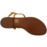 Dolce & Gabbana Mustard Leather Devotion Flats Sandals Shoes LA9729 - 35