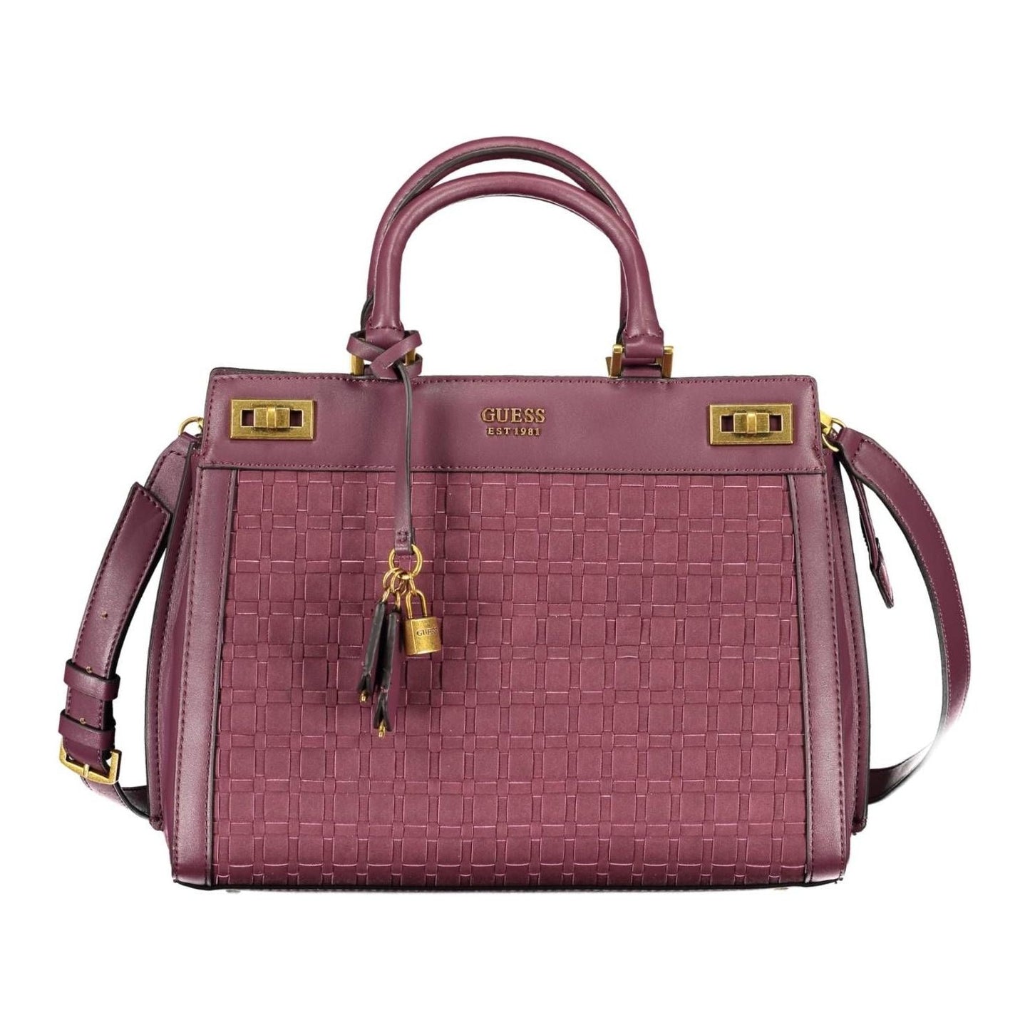 Guess Jeans Elegant Purple Polyurethane Handbag Guess Jeans Dim Gray