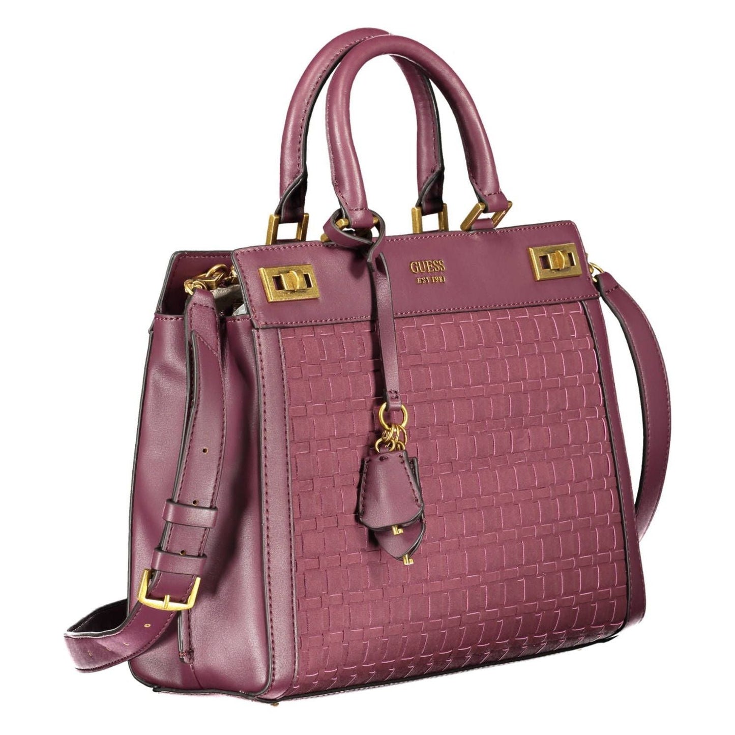 Guess Jeans Elegant Purple Polyurethane Handbag Guess Jeans Dim Gray