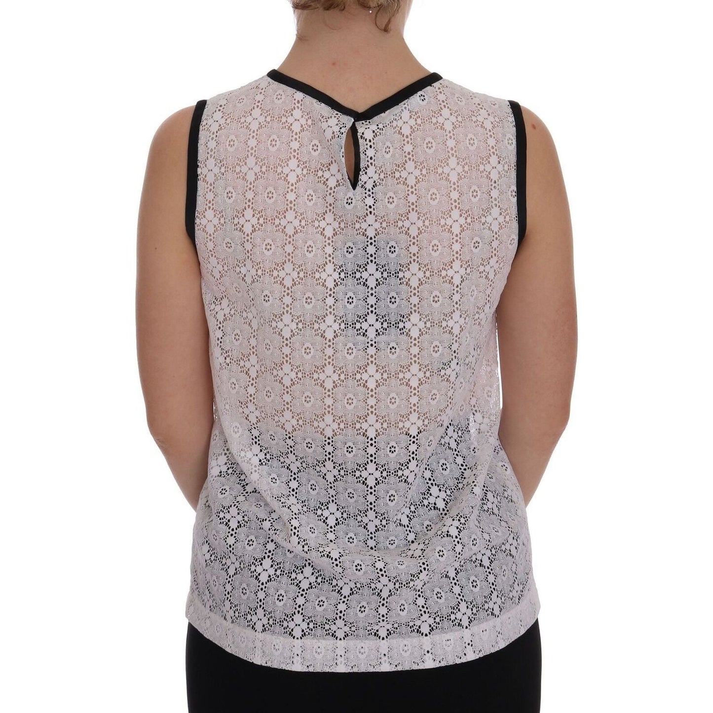 Dolce & Gabbana Elegant White Nylon Tank Top Dolce & Gabbana Rosy Brown