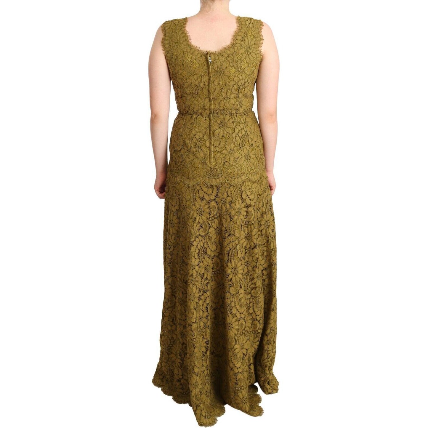 Dolce & Gabbana Elegant Lace Floor-Length Sleeveless Gown Dolce & Gabbana Sienna