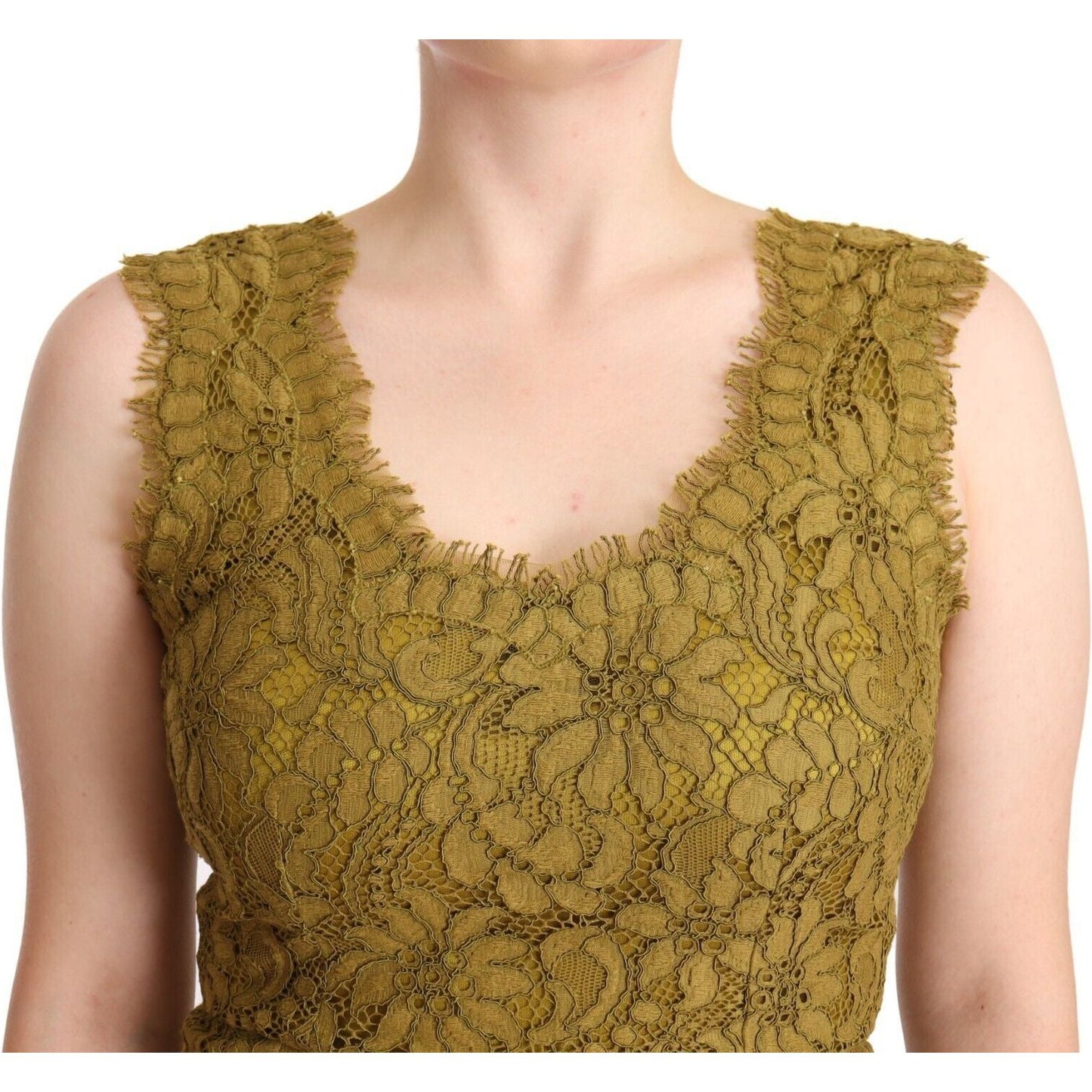 Dolce & Gabbana Elegant Lace Floor-Length Sleeveless Gown Dolce & Gabbana Sienna