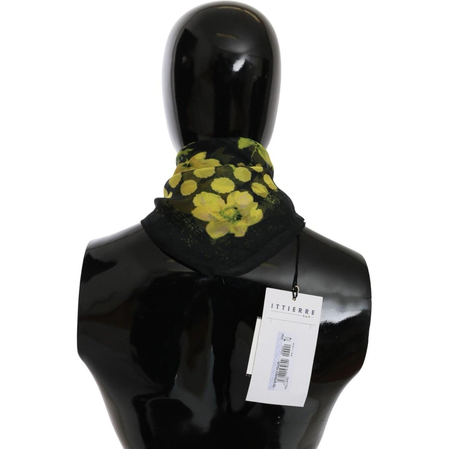 GF Ferre Elegant Floral Silk Scarf GF Ferre Black