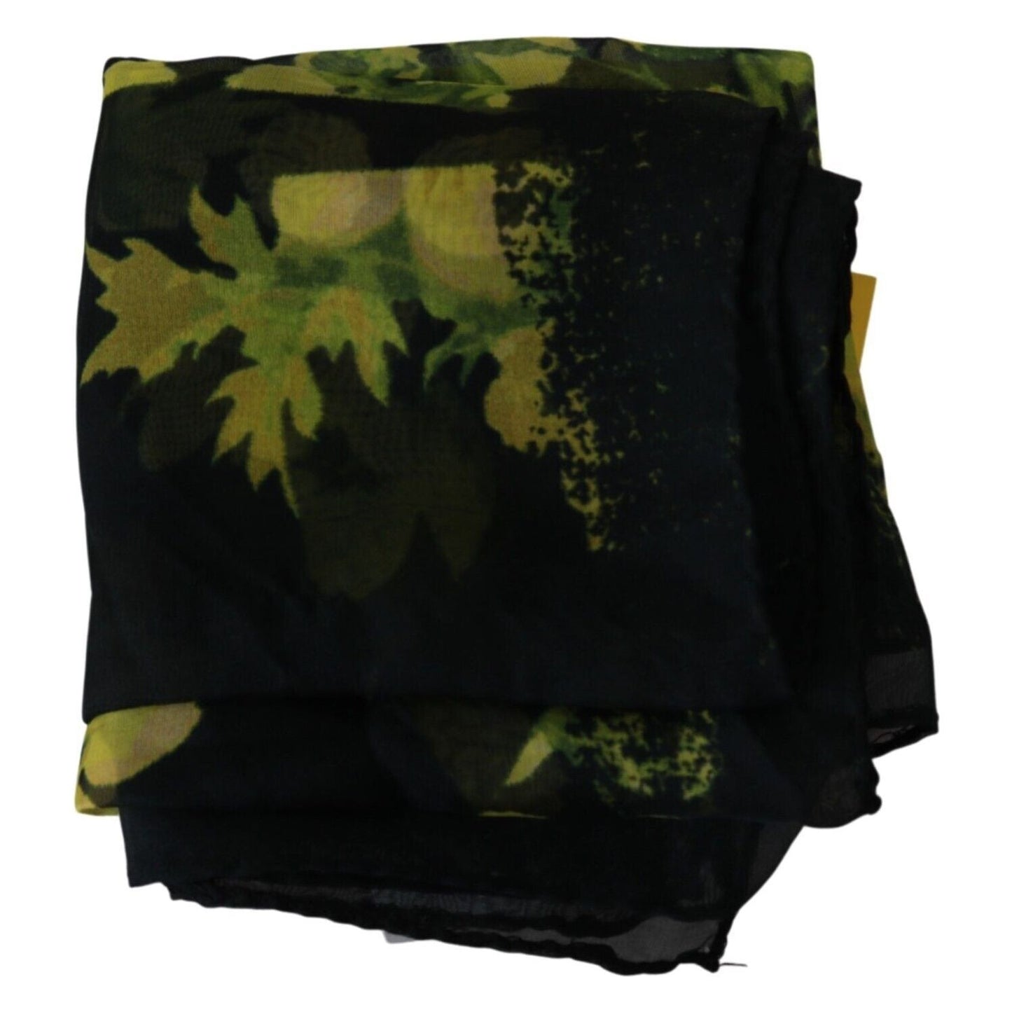 GF Ferre Elegant Floral Silk Scarf GF Ferre Black