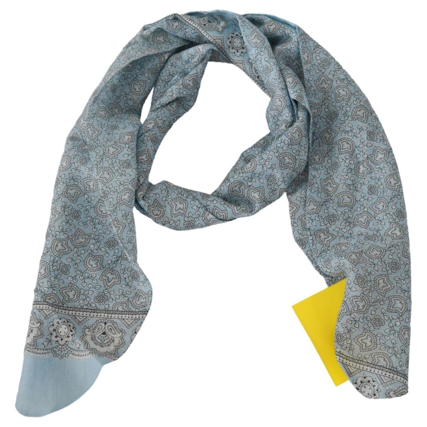 Ermanno Scervino Elegant Silk Bandana Wrap Shawl Scarf Ermanno Scervino Light Slate Gray