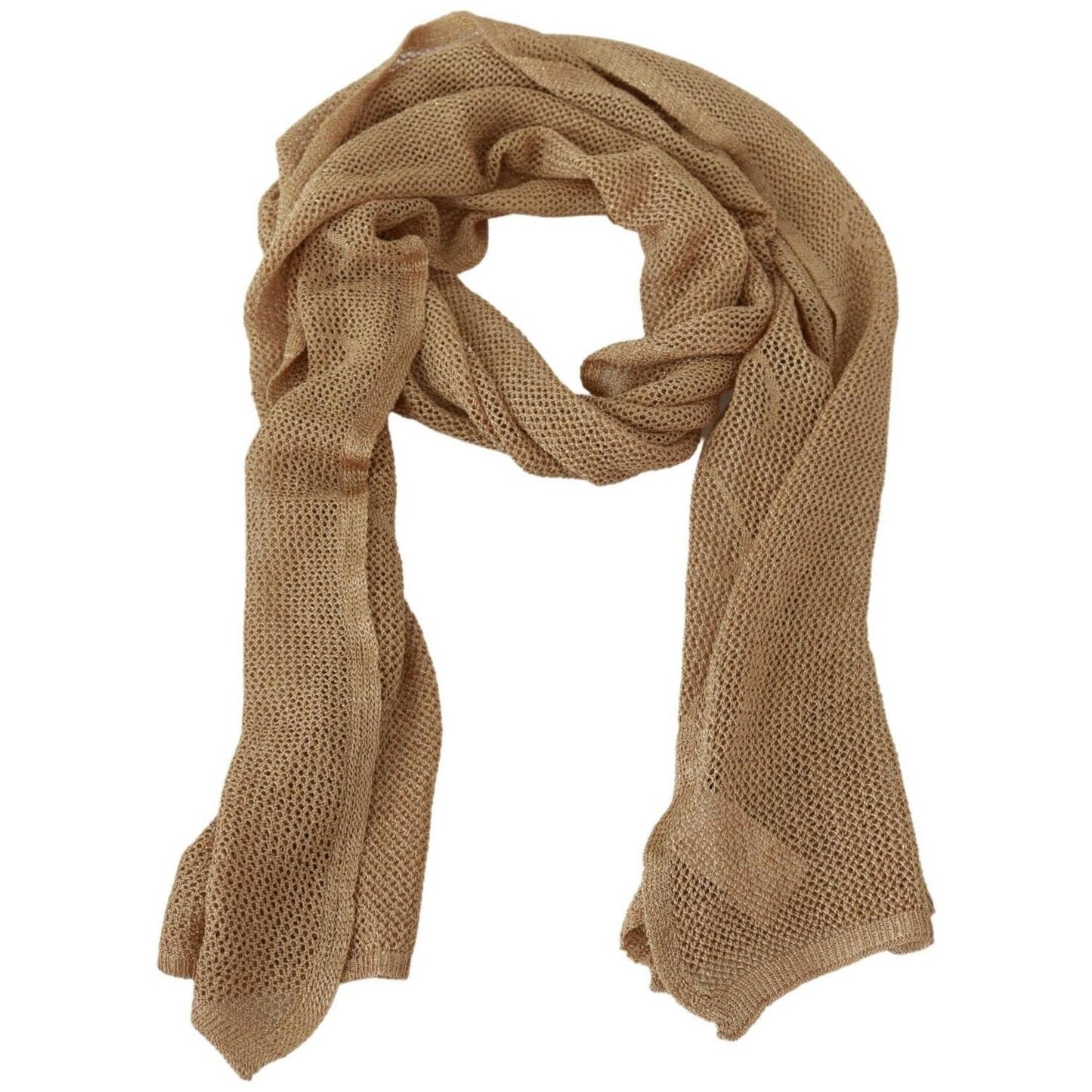 GF Ferre Elegant Men's Brown Neck Wrap Shawl Scarf GF Ferre Dim Gray