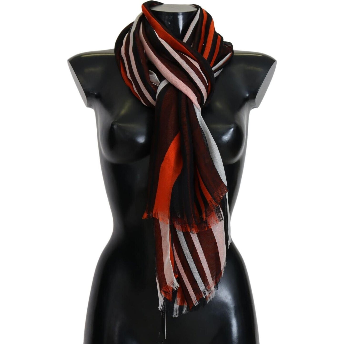 Dolce & Gabbana Elegant Multicolor Silk Fringed Scarf Dolce & Gabbana Black