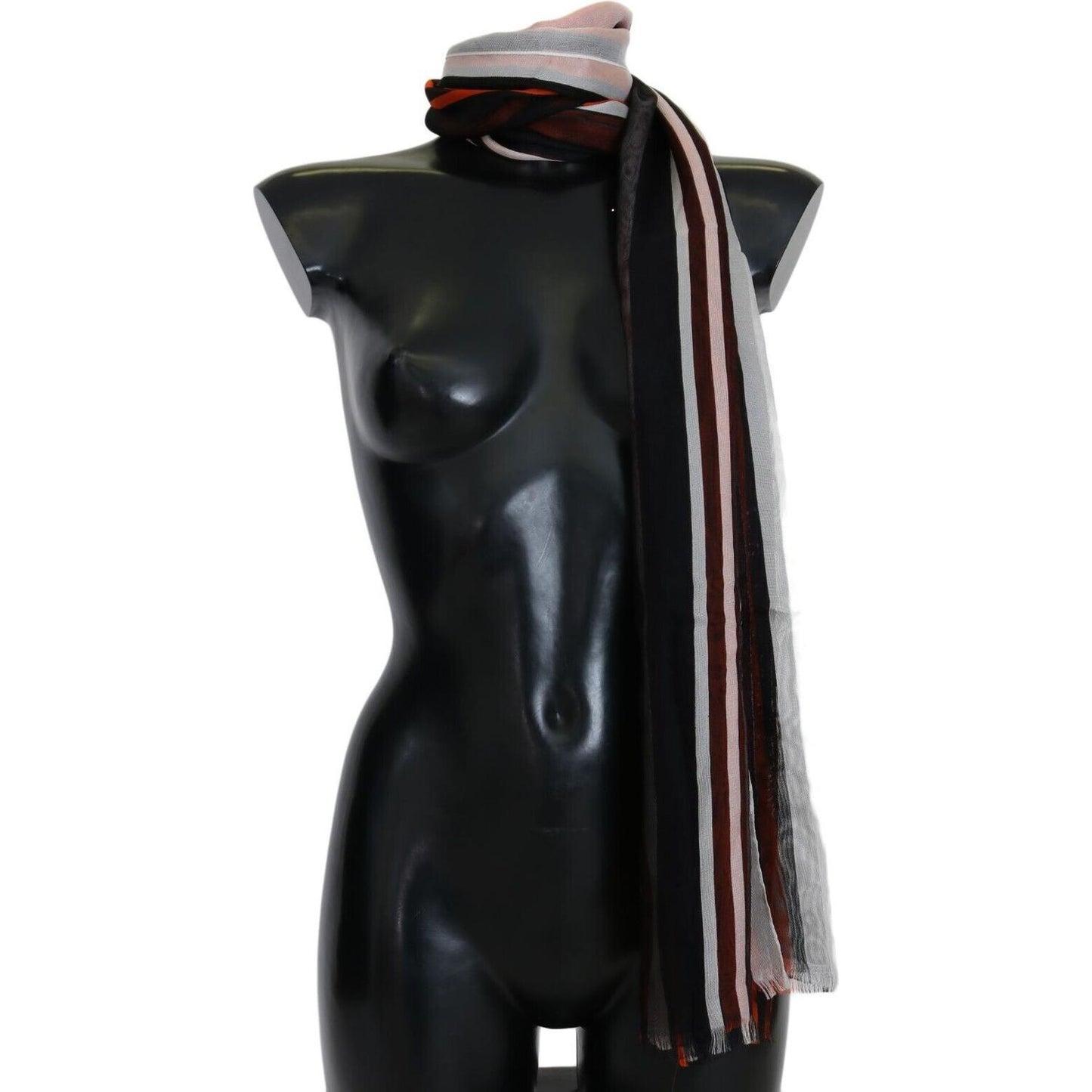 Dolce & Gabbana Elegant Multicolor Silk Fringed Scarf Dolce & Gabbana Black