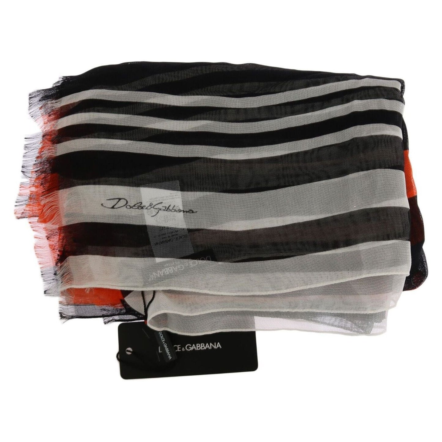 Dolce & Gabbana Elegant Multicolor Silk Fringed Scarf Dolce & Gabbana Dark Slate Gray