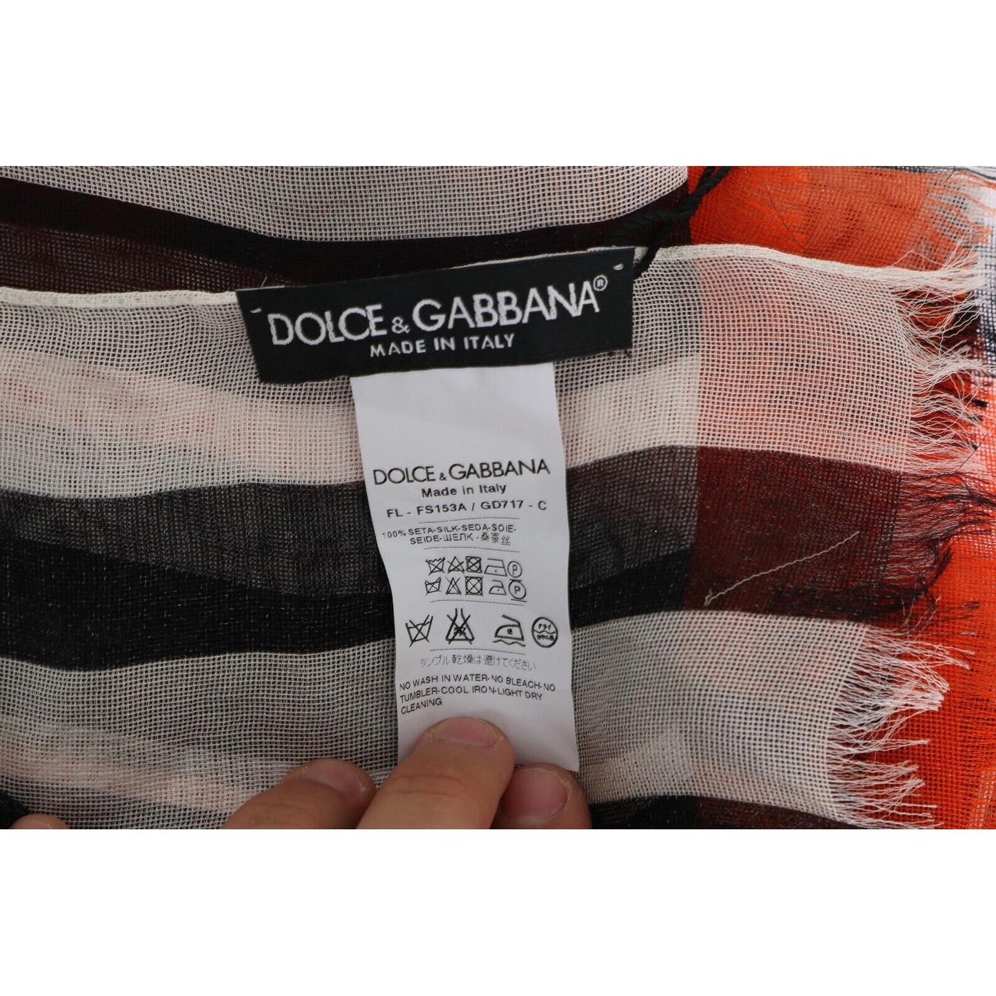Dolce & Gabbana Elegant Multicolor Silk Fringed Scarf Dolce & Gabbana Dark Slate Gray
