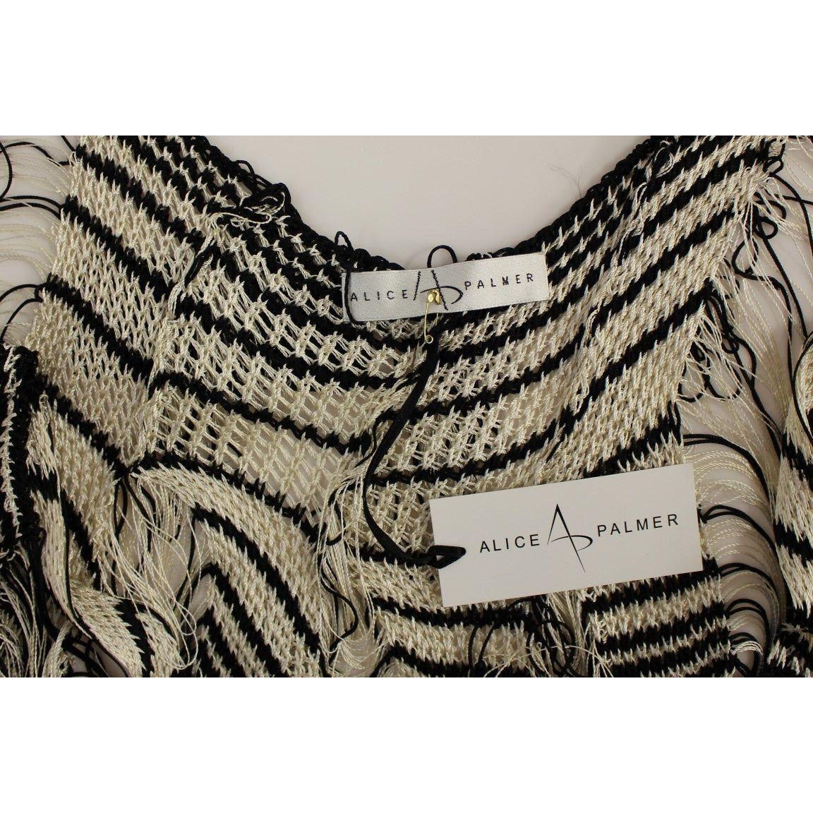 Alice Palmer Black and White Knitted Artisan Dress Dresses Alice Palmer Rosy Brown