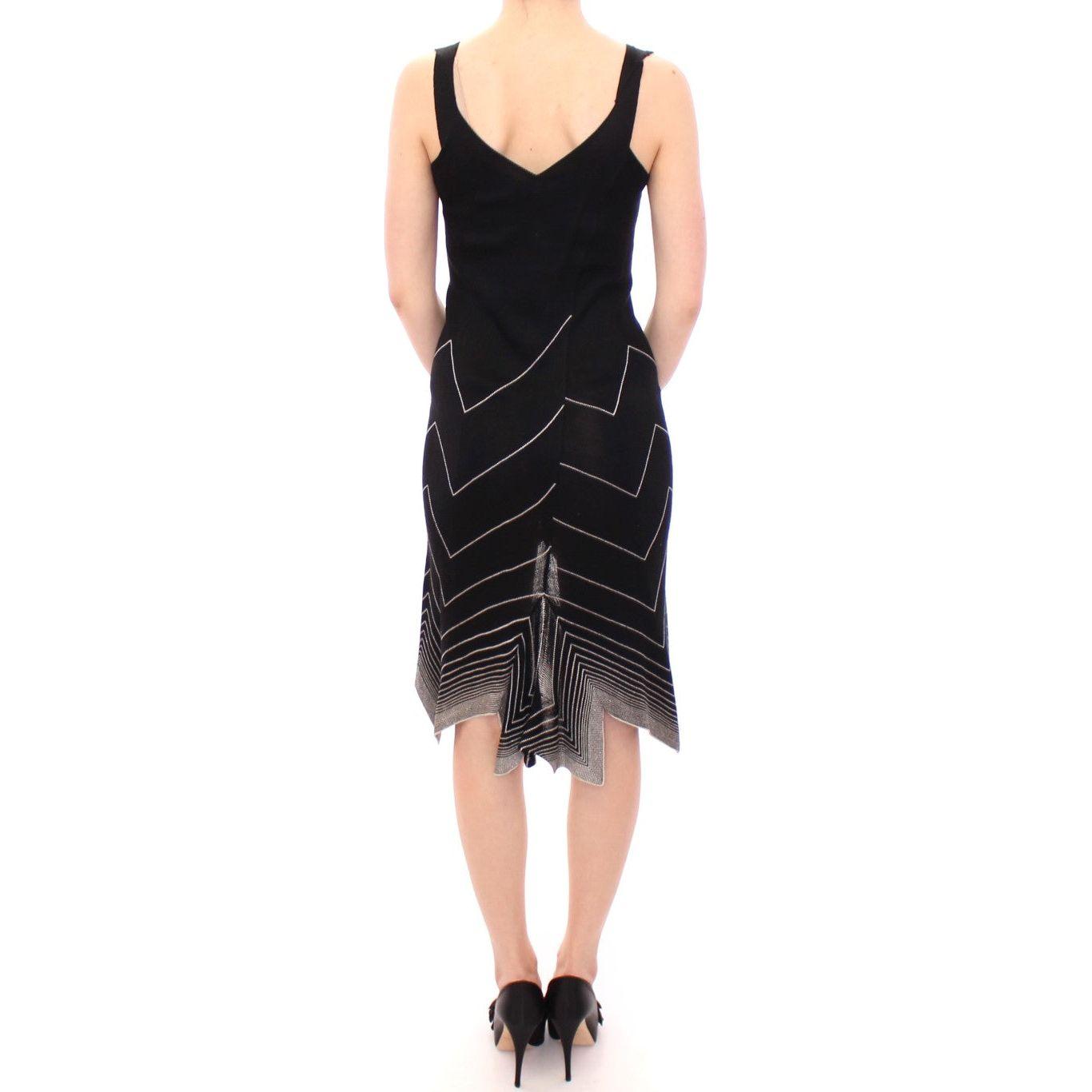 Alice Palmer Chic Monochrome Knitted Dress Alice Palmer Dark Slate Gray