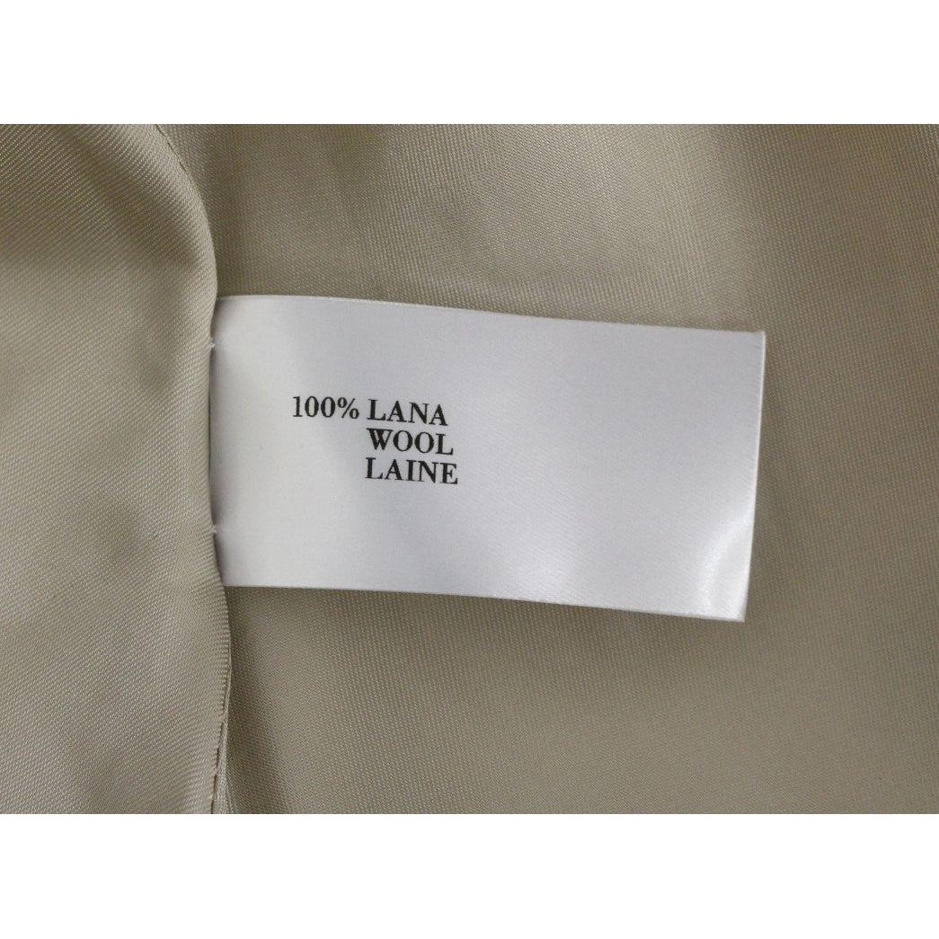 Andrea Incontri Elegant White Wool Shift Dress with Gray Print Andrea Incontri Dim Gray