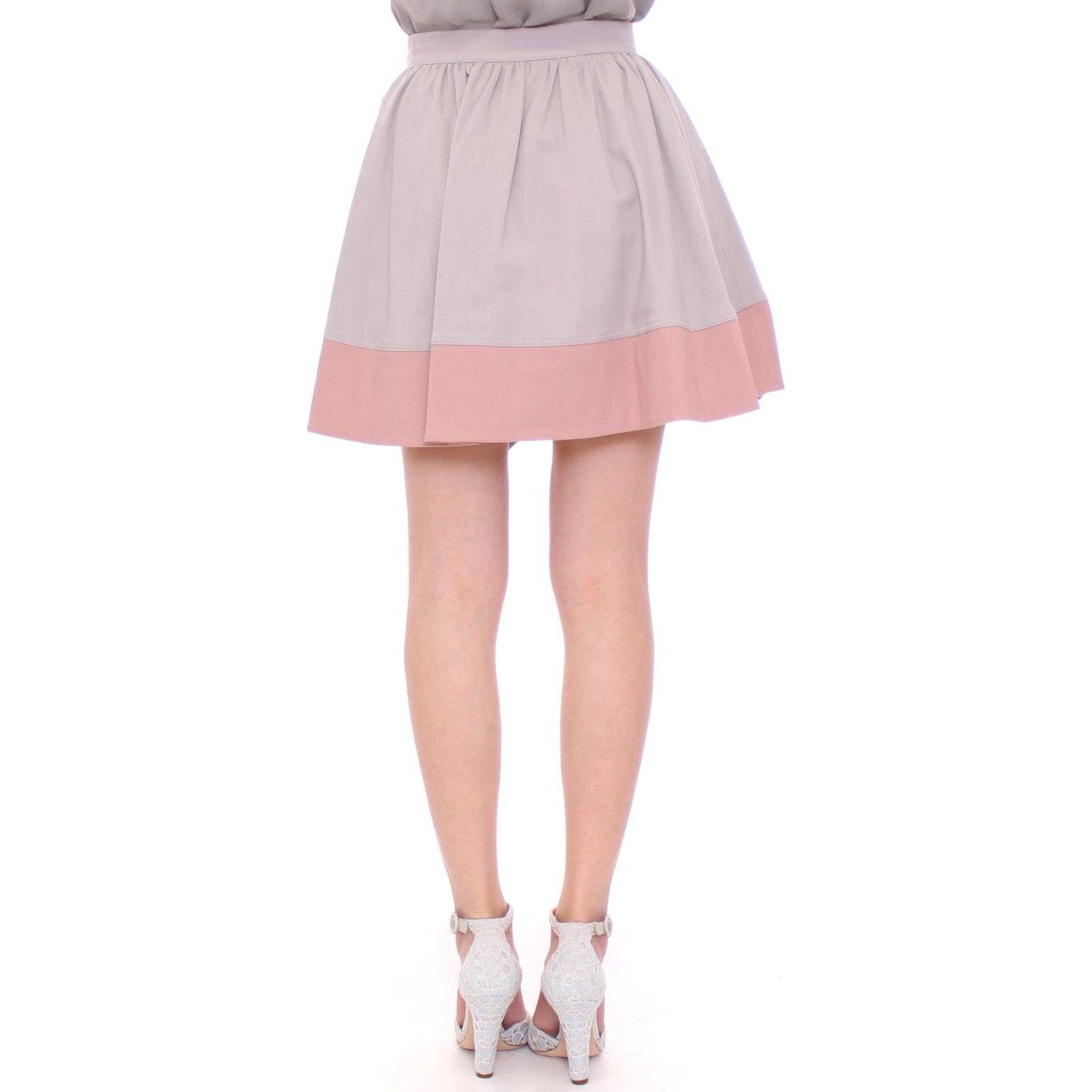 Comeforbreakfast Sleek Pleated Mini Skirt in Pink and Gray Comeforbreakfast Thistle