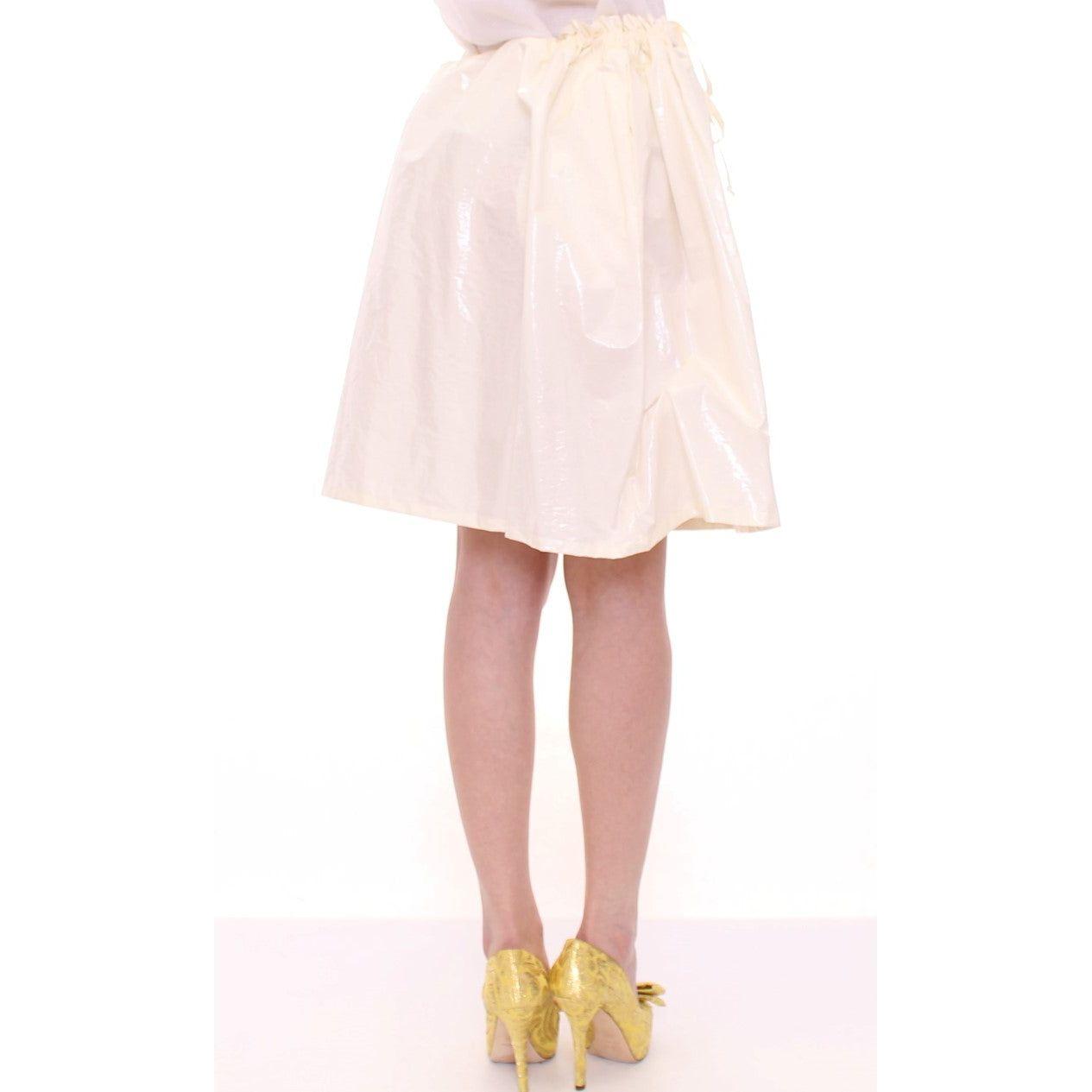 Licia Florio Elegant White Tie-Waist Skirt Licia Florio Misty Rose