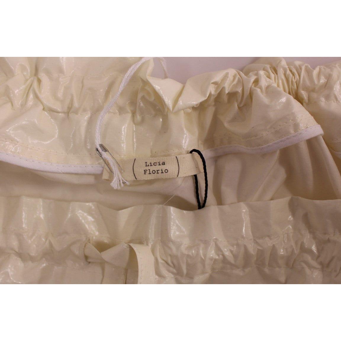 Licia Florio Elegant White Tie-Waist Skirt Licia Florio Rosy Brown