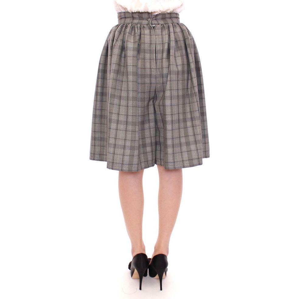 NOEMI ALEMÁN Elegant Gray Checkered Wool Shorts Skirt NOEMI ALEMÁN Light Slate Gray