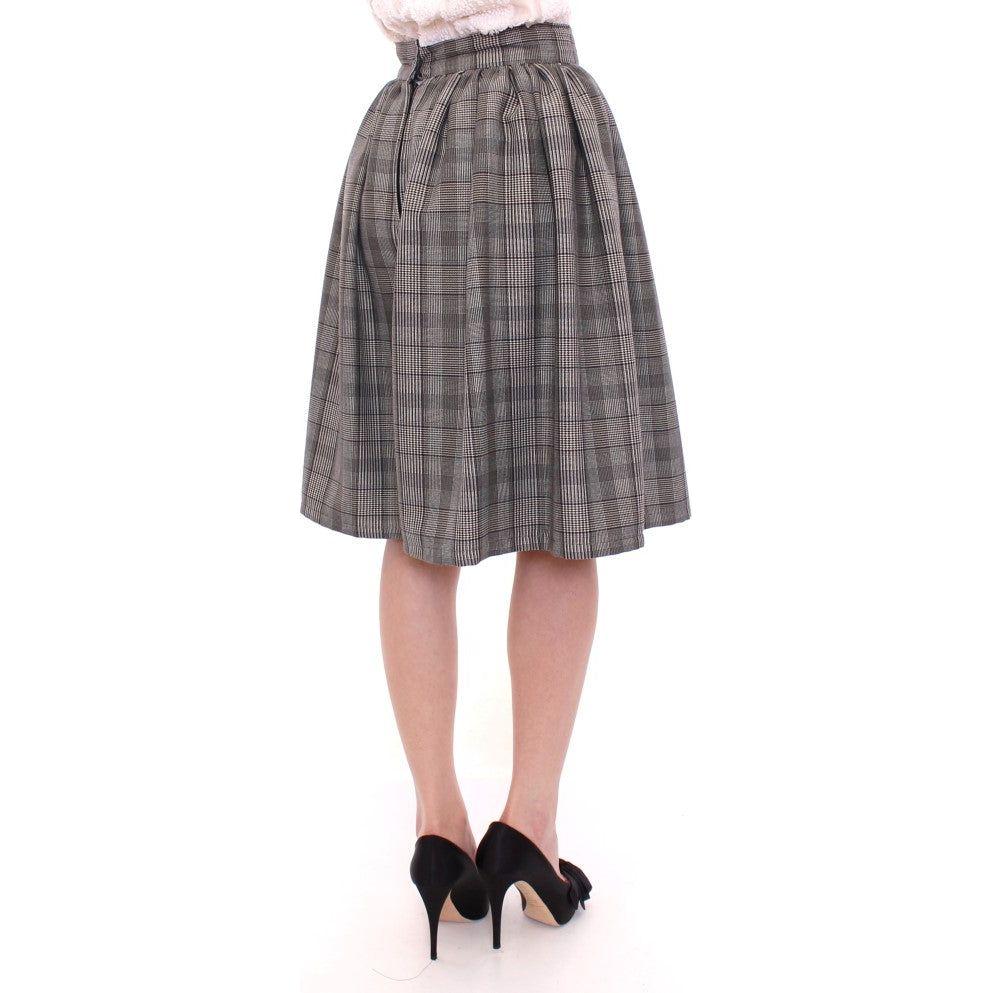 NOEMI ALEMÁN Elegant Gray Checkered Wool Shorts Skirt NOEMI ALEMÁN Dim Gray