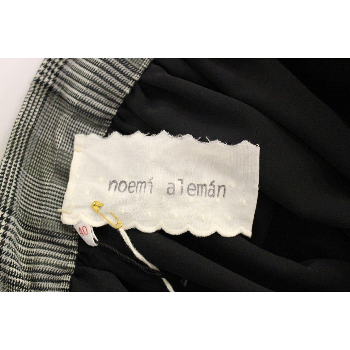 NOEMI ALEMÁN Elegant Gray Checkered Wool Shorts Skirt NOEMI ALEMÁN Black