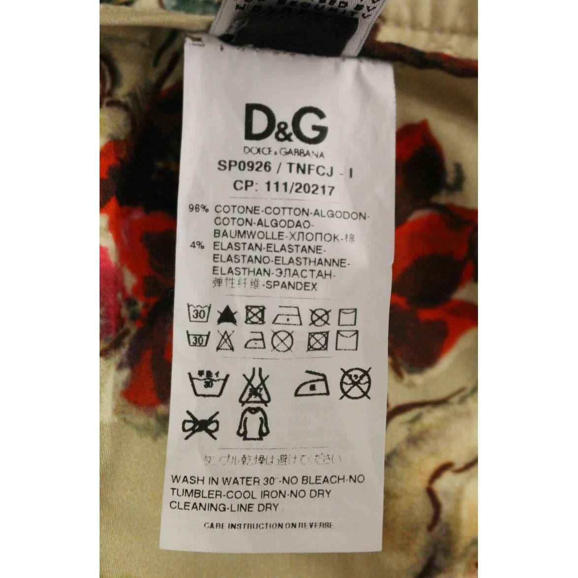 Dolce & Gabbana Elegant Beige Regular Fit Cotton Pants Jeans & Pants Dolce & Gabbana Dark Gray