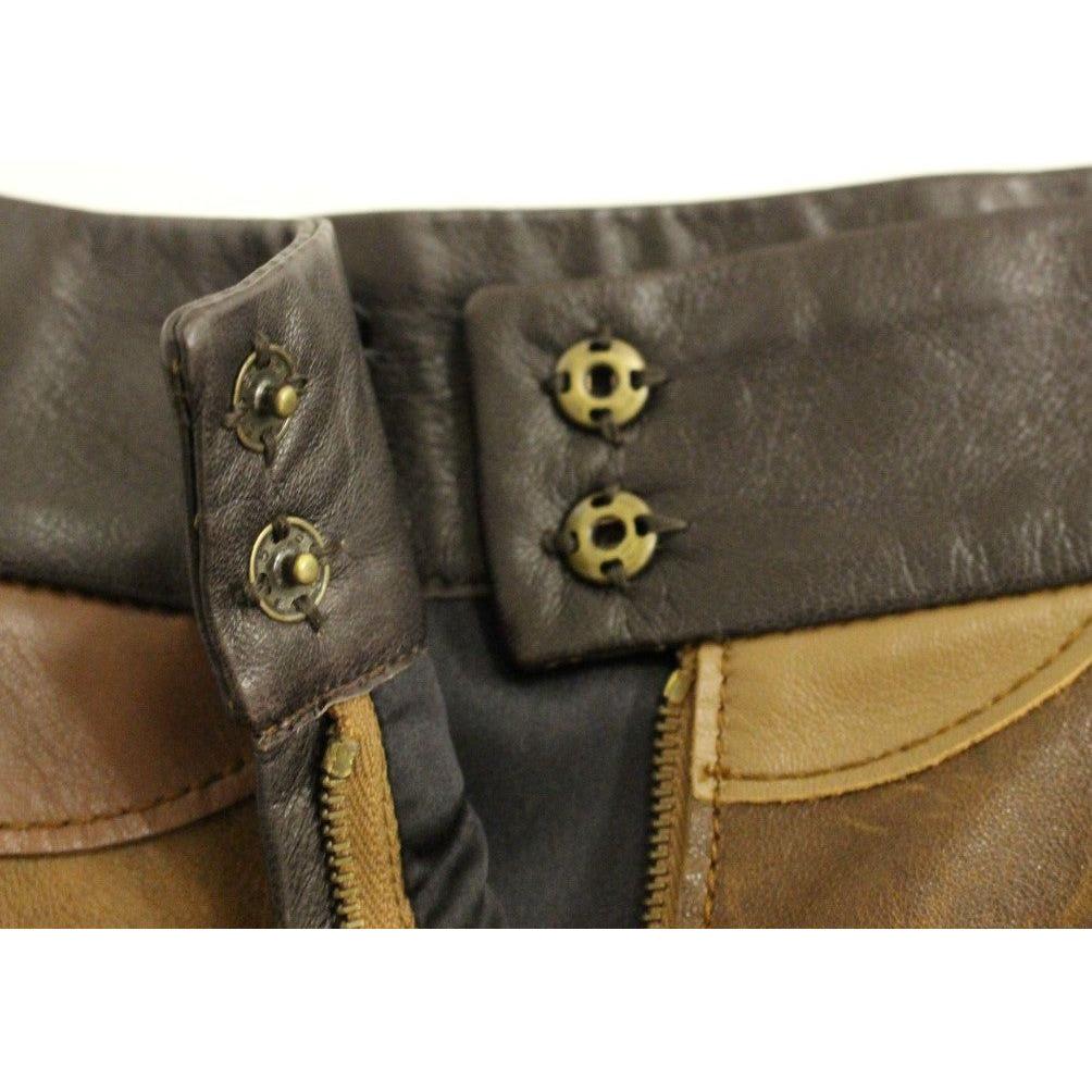 Dolce & Gabbana Elegant Leather Patchwork Skirt Dolce & Gabbana Dark Olive Green