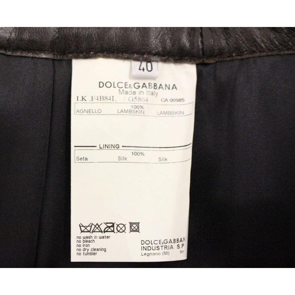 Dolce & Gabbana Elegant Leather Patchwork Skirt Dolce & Gabbana Black