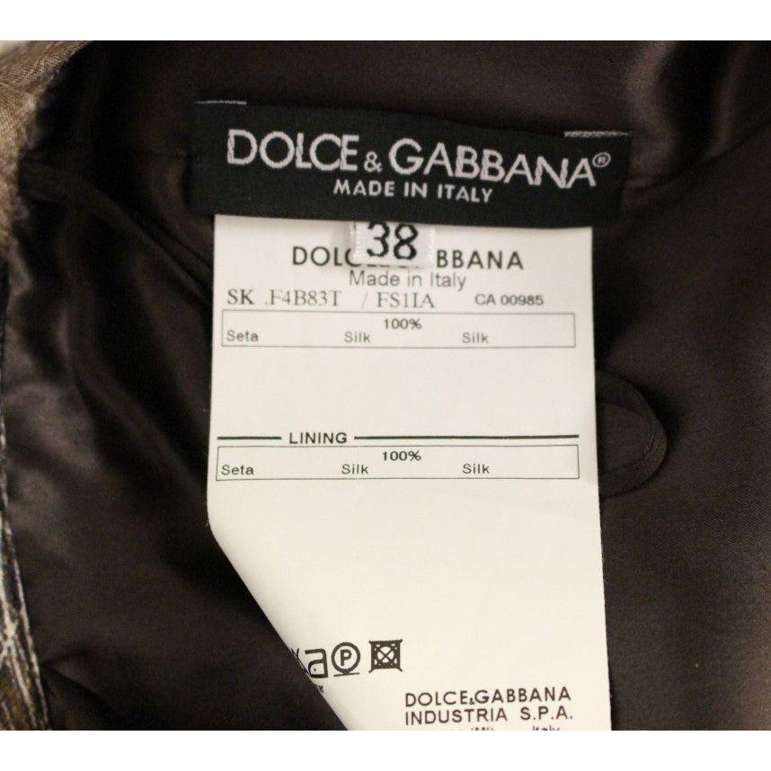 Dolce & Gabbana Elegant Floral Silk Full Skirt Dolce & Gabbana Black