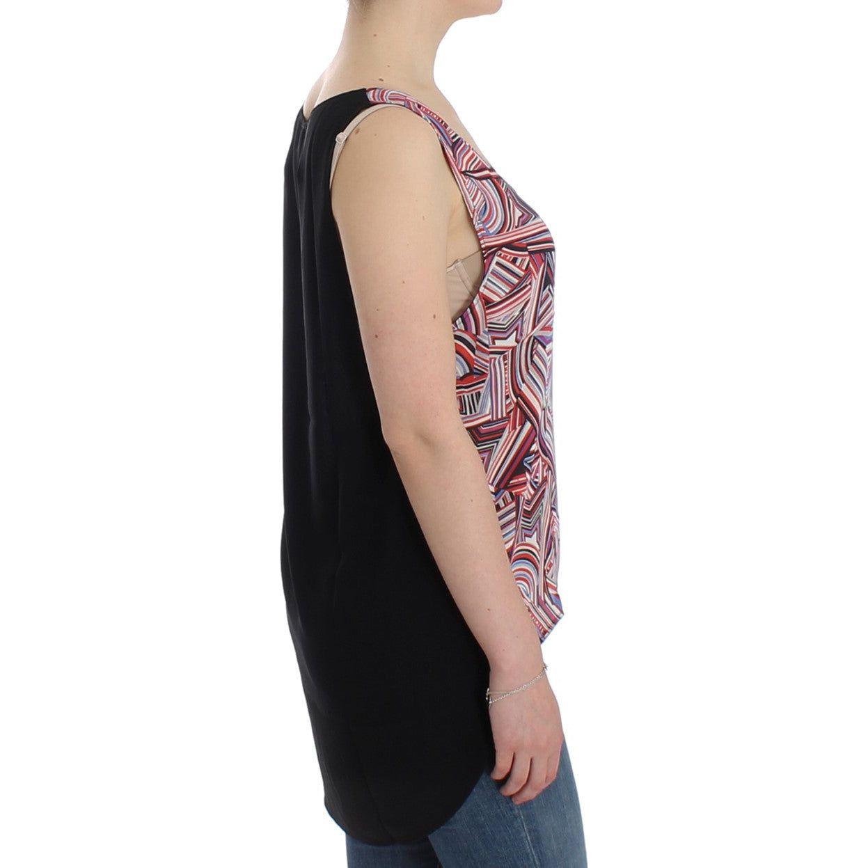 Costume National Chic Multicolor Sleeveless Top Costume National Tan