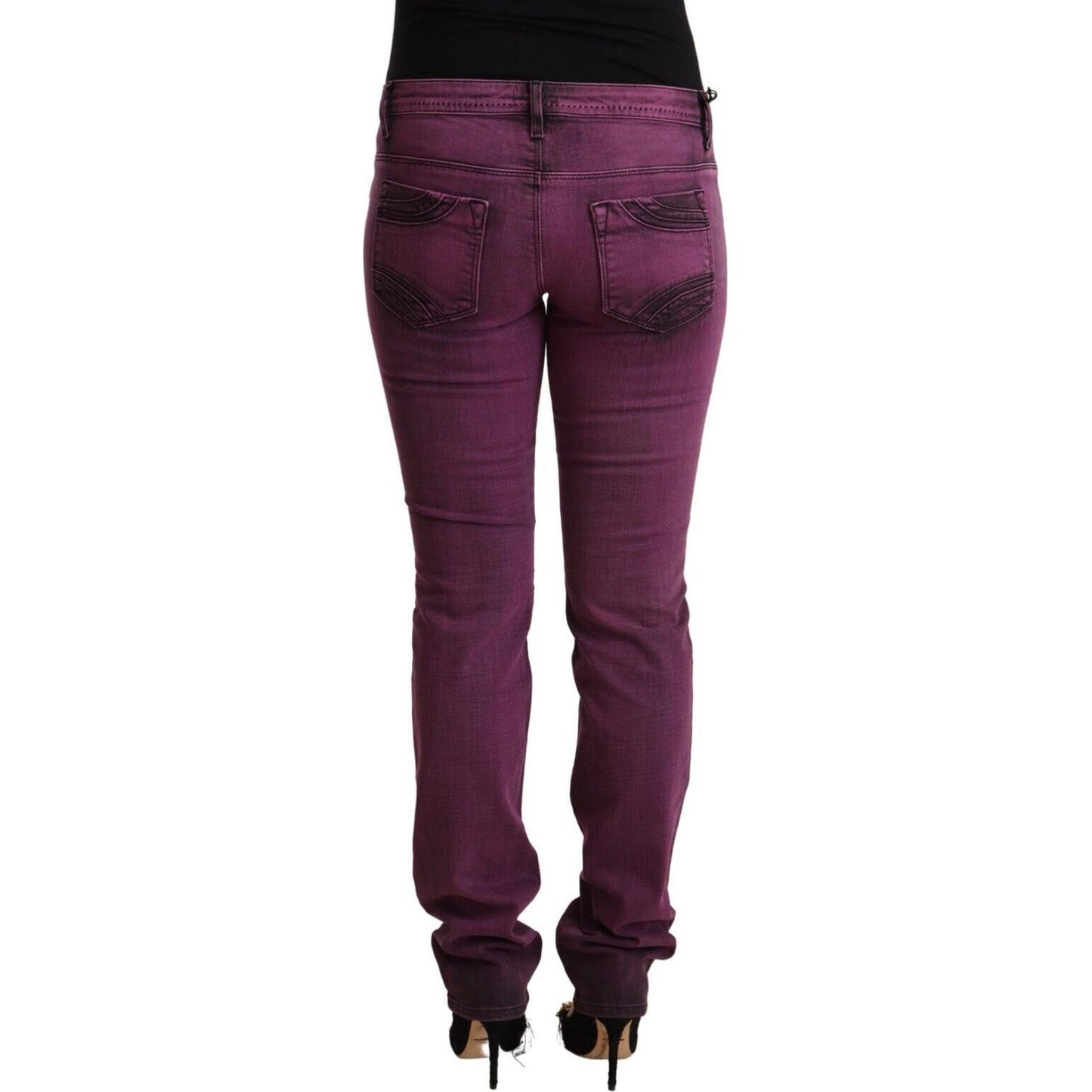 Costume National Elegant Purple Slim Fit Denim Jeans Costume National Dark Slate Gray