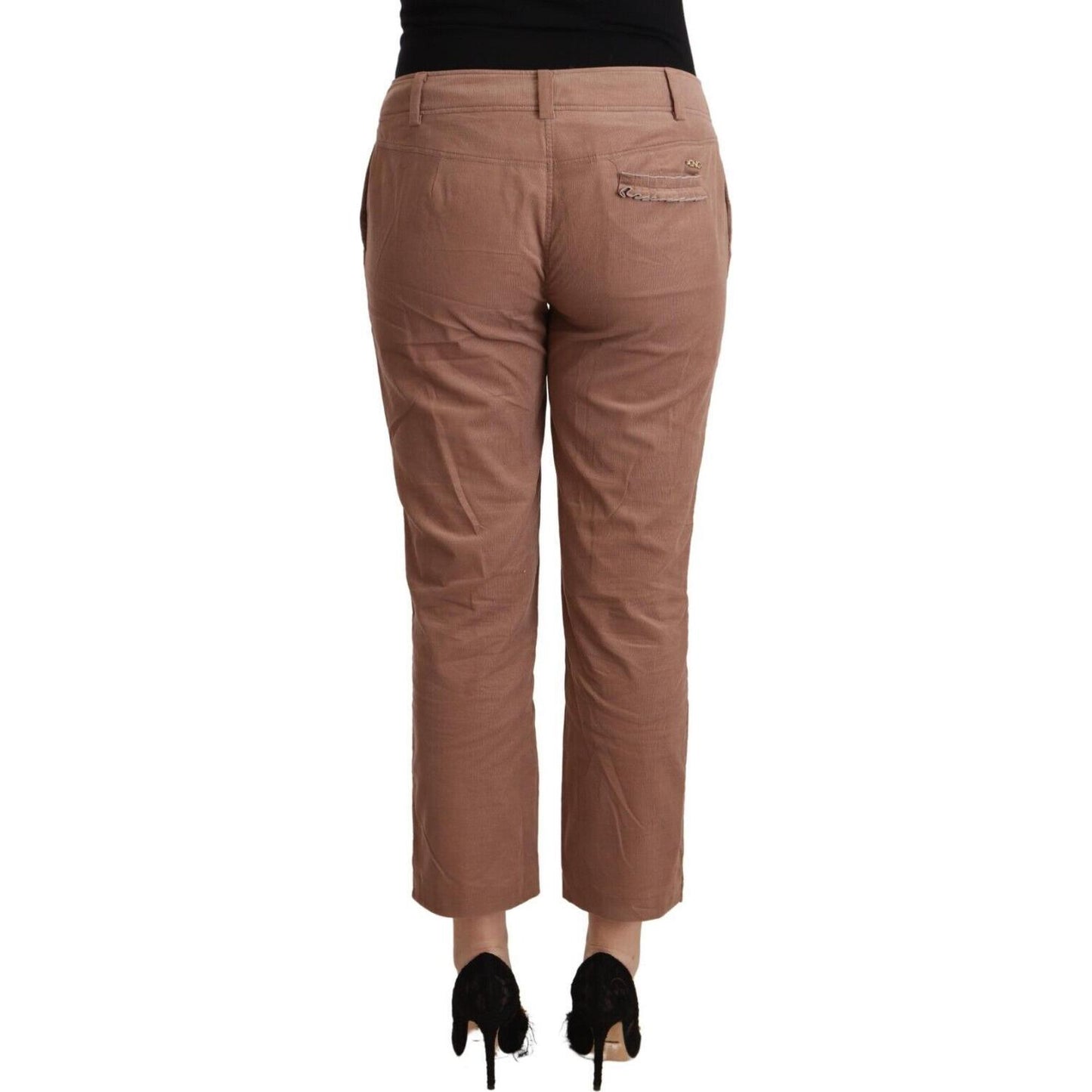 Costume National Chic Tapered Cropped Mid Waist Pants Costume National Sienna