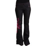 Exte Chic Mid Waist Flared Black Denim Jeans Exte Black