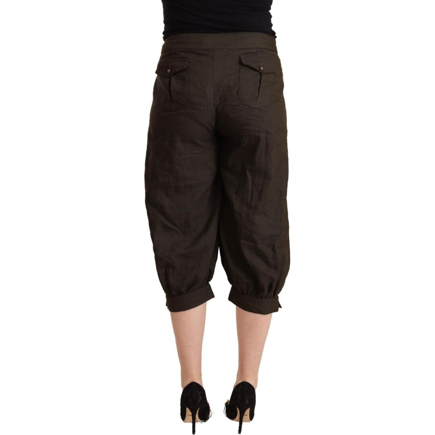 GF Ferre Chic Cropped Harem Pants in Luxe Brown Blend GF Ferre Black