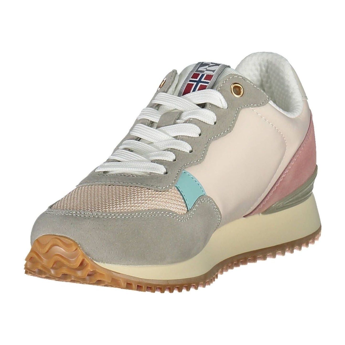 Napapijri Chic Pink Laced Sneakers with Logo Detail Napapijri Dark Gray